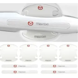 Naklejki ochronne pod klamki samochodu MAZDA MOCNA FOLIA do auta 8 sztuk
